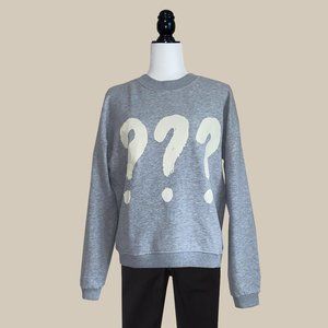 Zara Trafaluc Grey Question Marks Sweatshirt